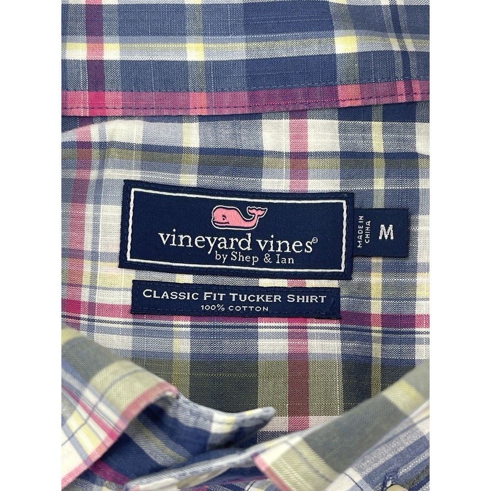 Vineyard Vines Classic Fit Tucker Shirt Men Size M Plaid Long Sleeve 100% Cotton - Picture 6 of 6